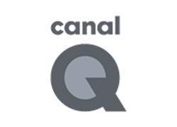 Canal Q logotipo Cinzento